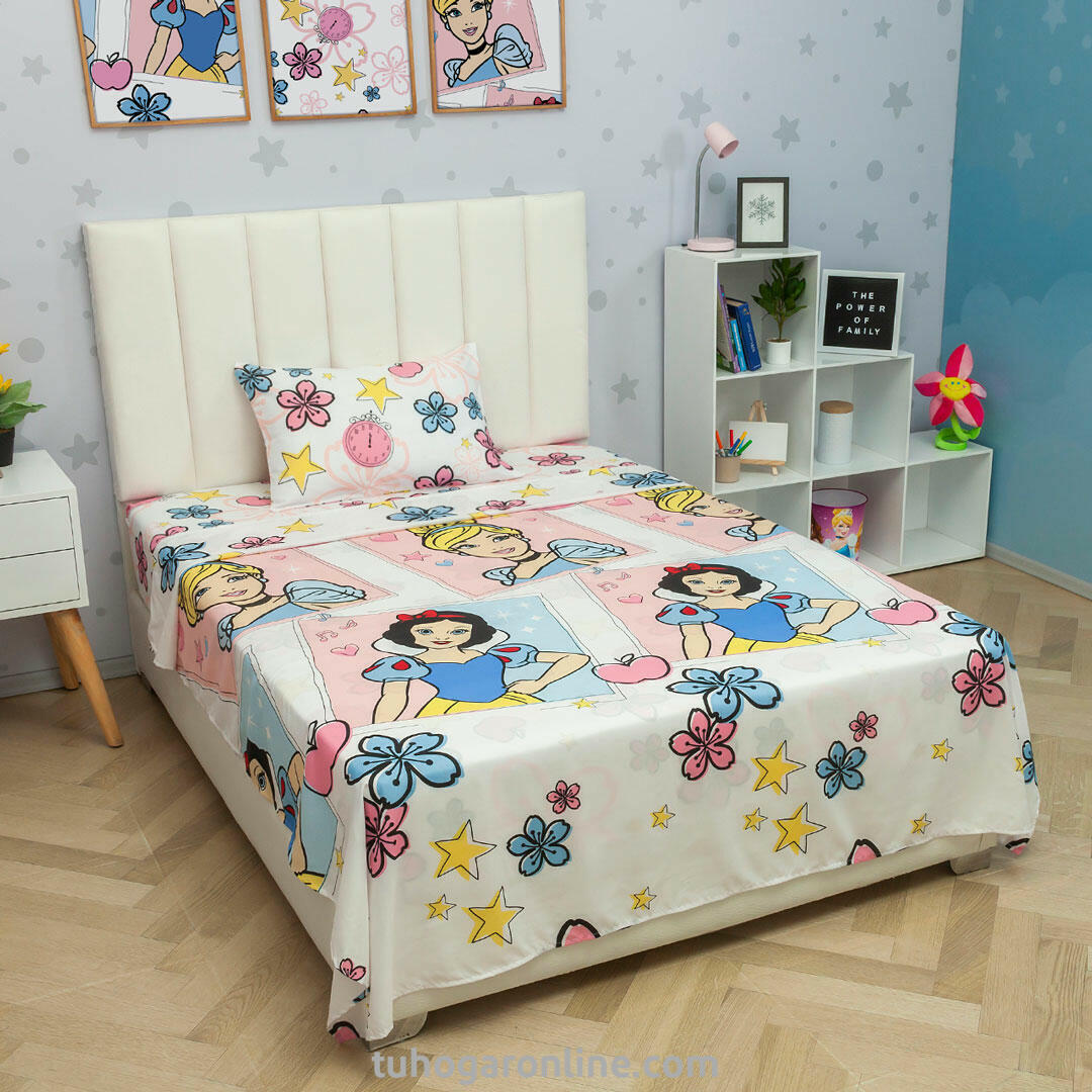 JUEGOS DE SÁBANAS CAMA SENCILLA DISNEY PRINCESAS  