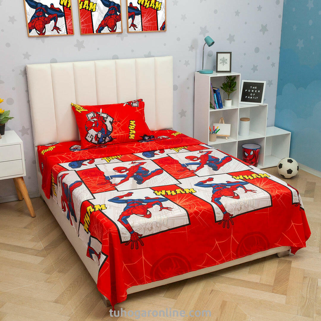 JUEGOS DE SÁBANAS CAMA SENCILLA MARVEL SPIDERMAN  