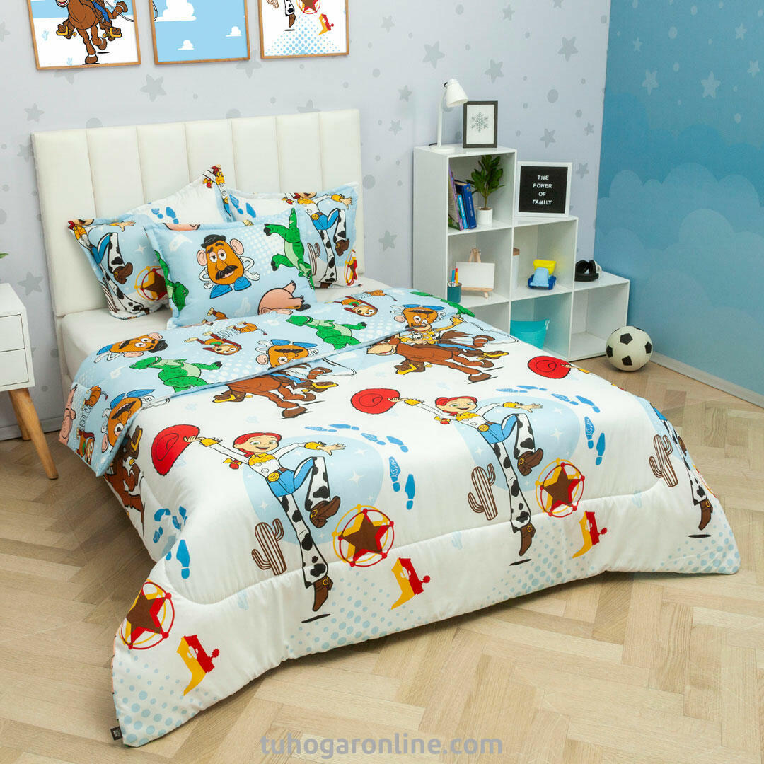 CUBRELECHO ACOLCHADO CAMA SENCILLA DISNEY TOY STORY