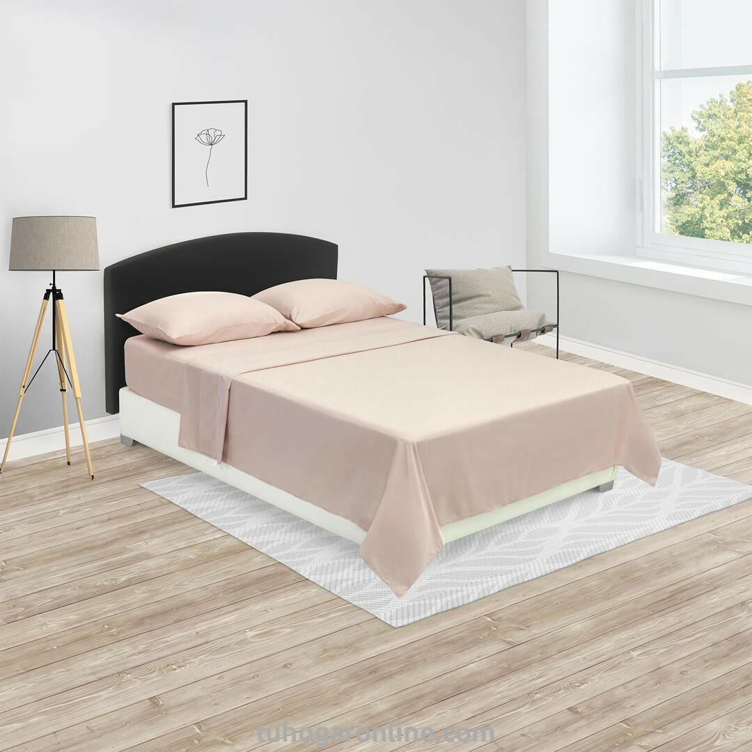 JUEGO DE SÁBANAS MICROFIBRA SUAVIZADA BÁSICA CAMA 1.60 CREMA