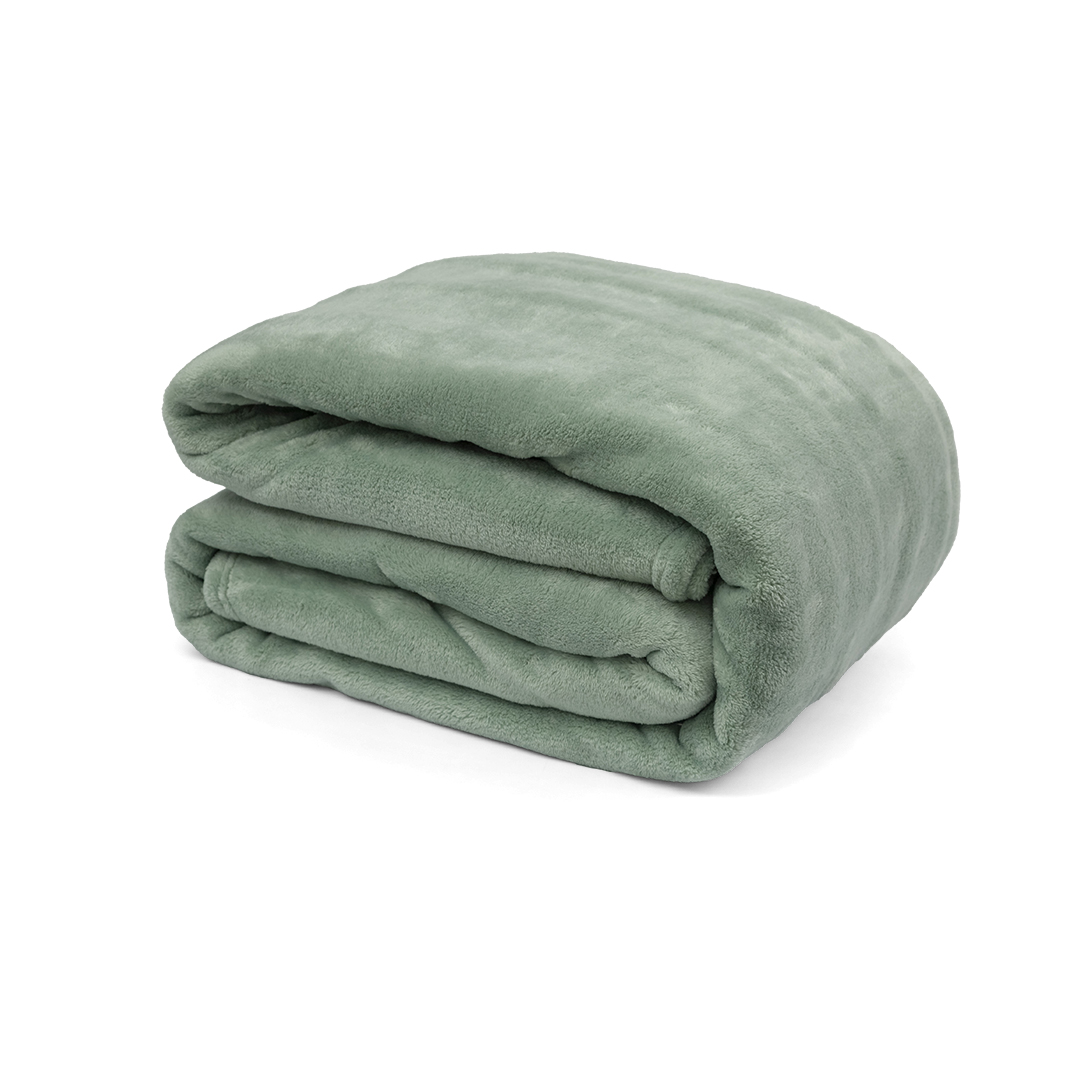 Cobija Piel De Durazno Verde Militar
