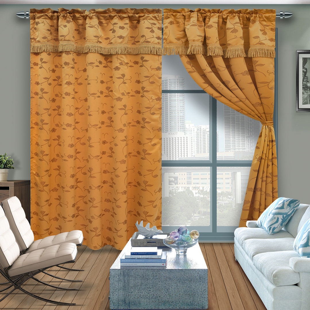 Cortina Fleco Grueso  Dorada