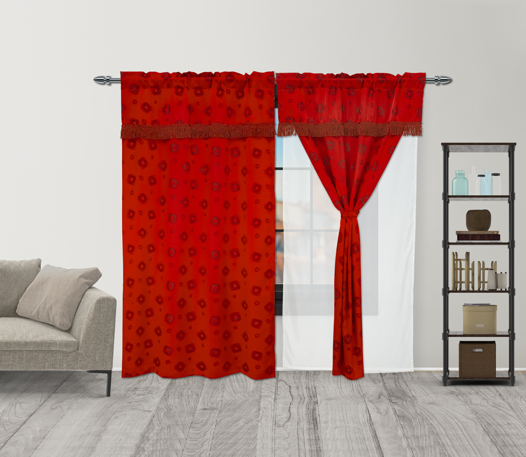 Cortina Fleco Grueso  Roja