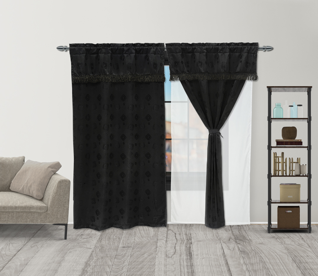 Cortina Fleco Grueso  Negra