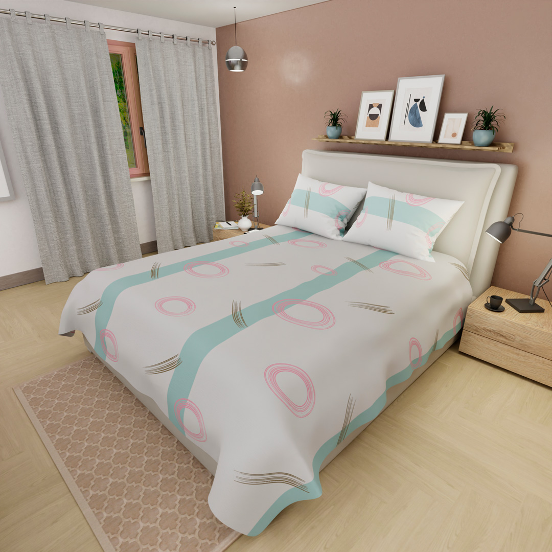 Juego De Sábanas 180 Hilos Círculos de Serenidad Confortable
