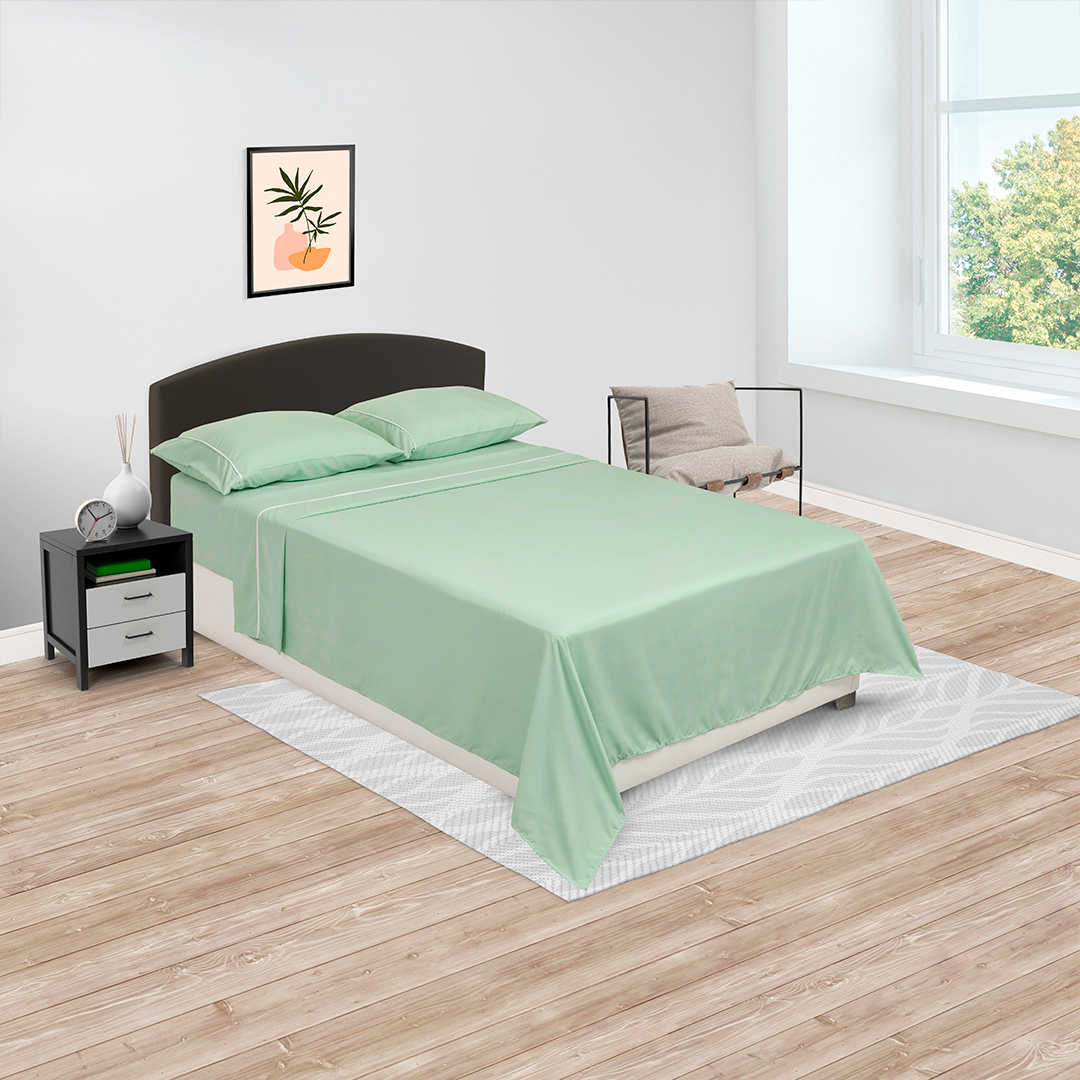 Juego De Sábanas Línea Básicos Verde Pistacho
