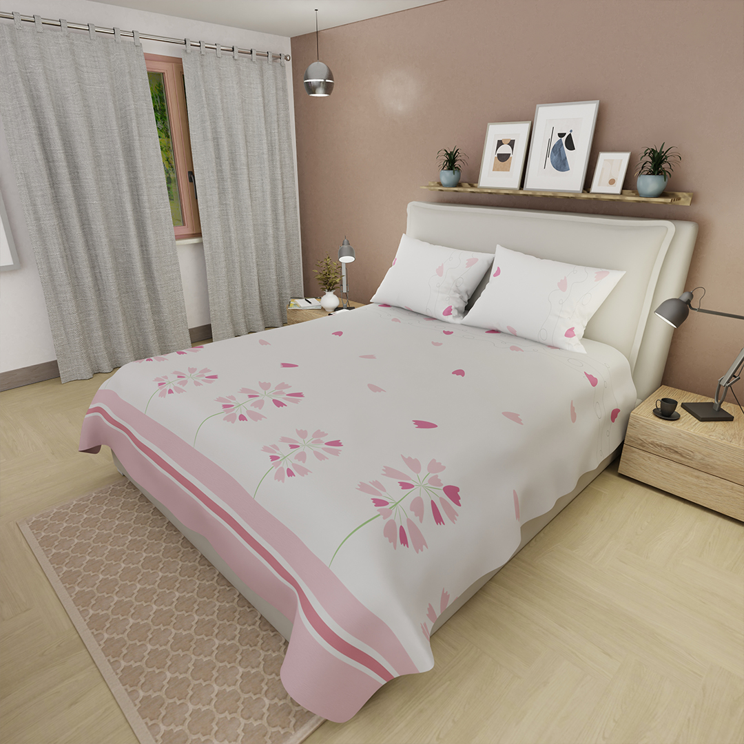 Juego De Sábanas 180 Hilos Frescura con Encanto Rosa