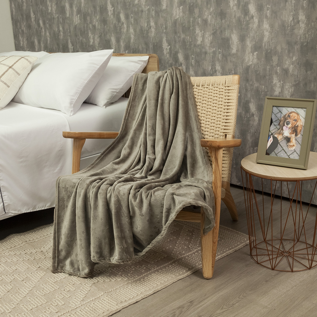 Cobija Comfortsoft Verde Grisáceo  Estrellas Suave