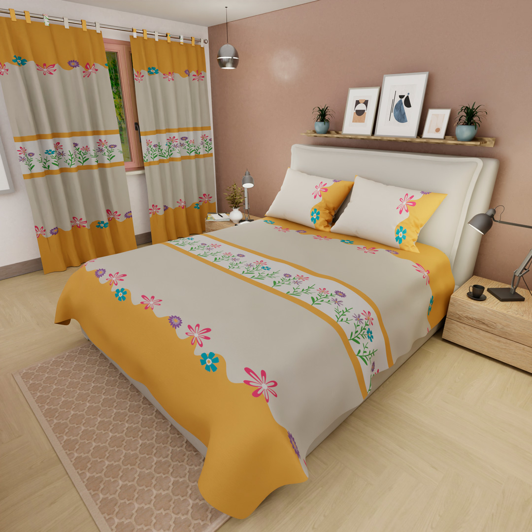Juego de Sábanas Microfibra Suavizada Brisa Amarilla de Primavera