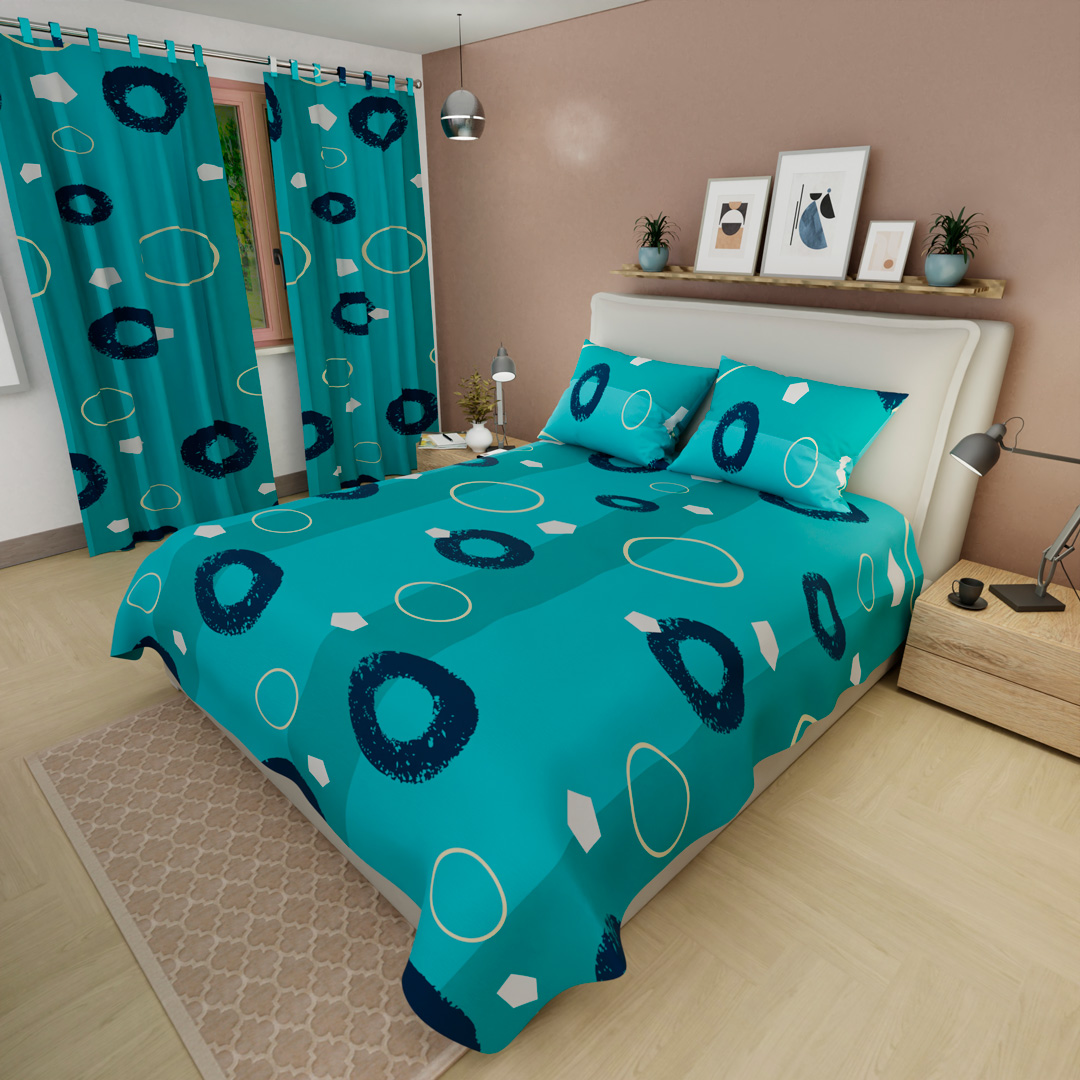 Juego de Sábanas Microfibra Suavizada Marea Azul