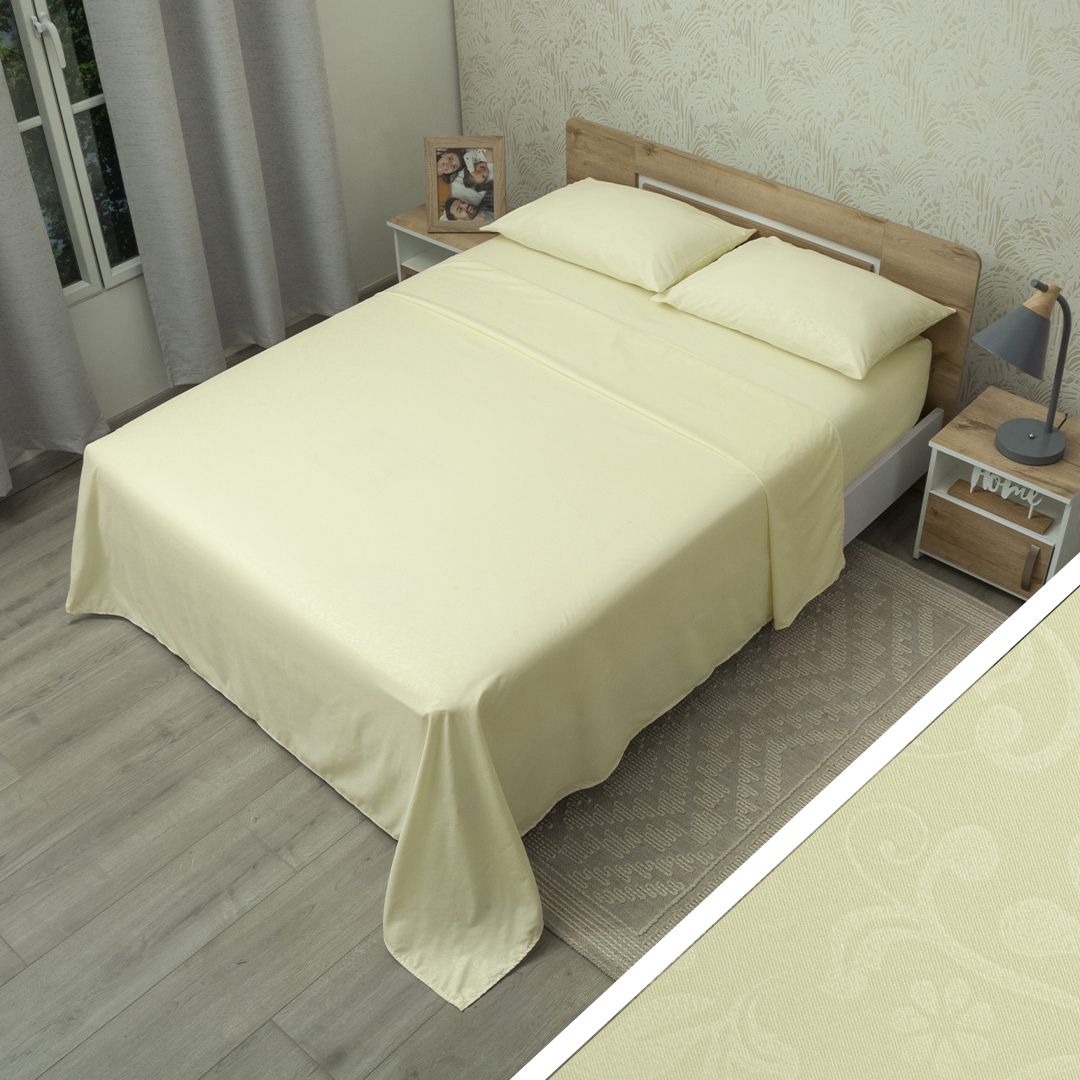 Juego De Sábana Monet Relieve Crema