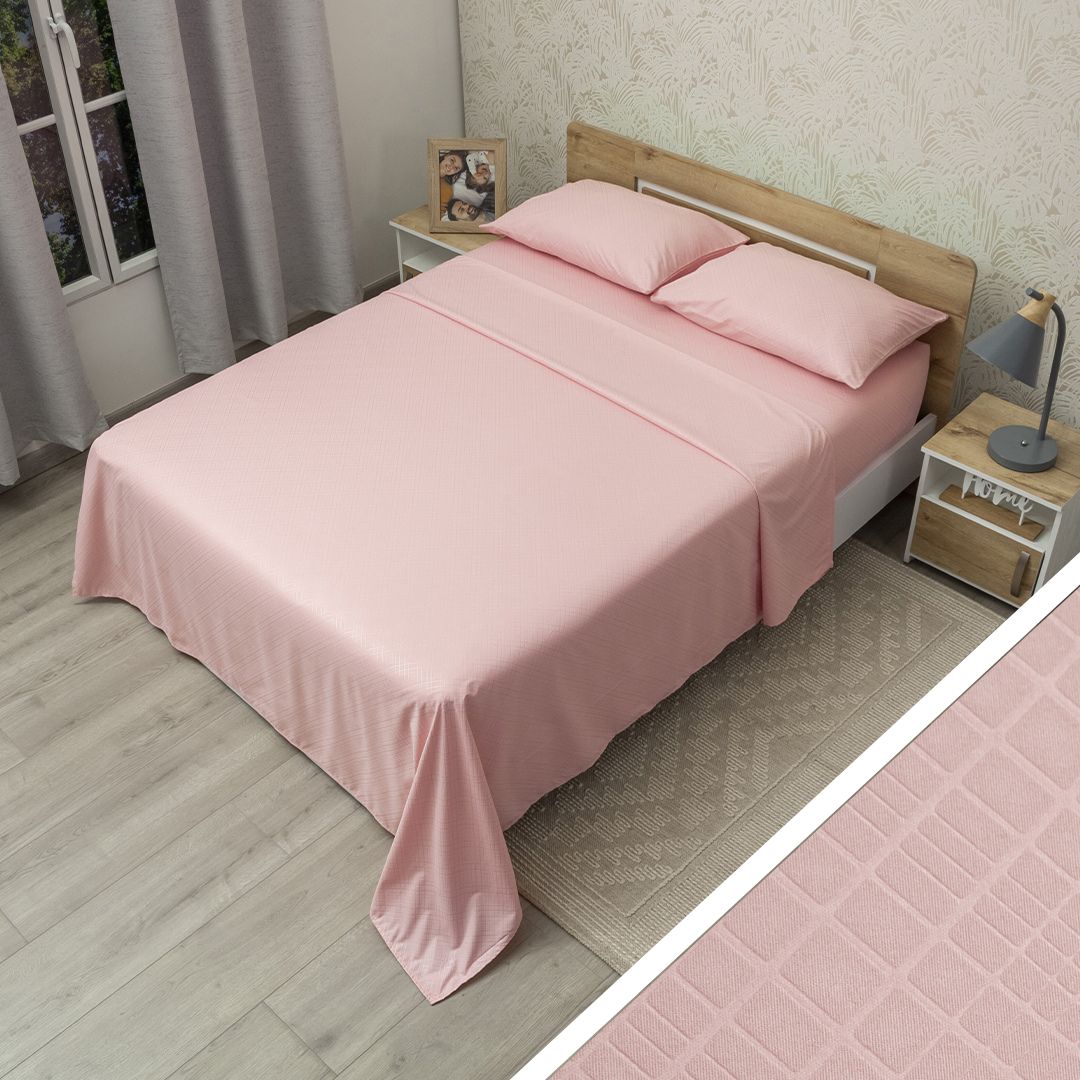 Juego De Sábana Monet Vitral Rosa