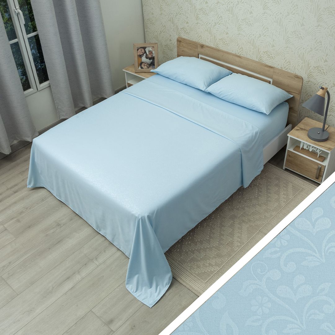 Juego De Sábana Monet Relieve Azul