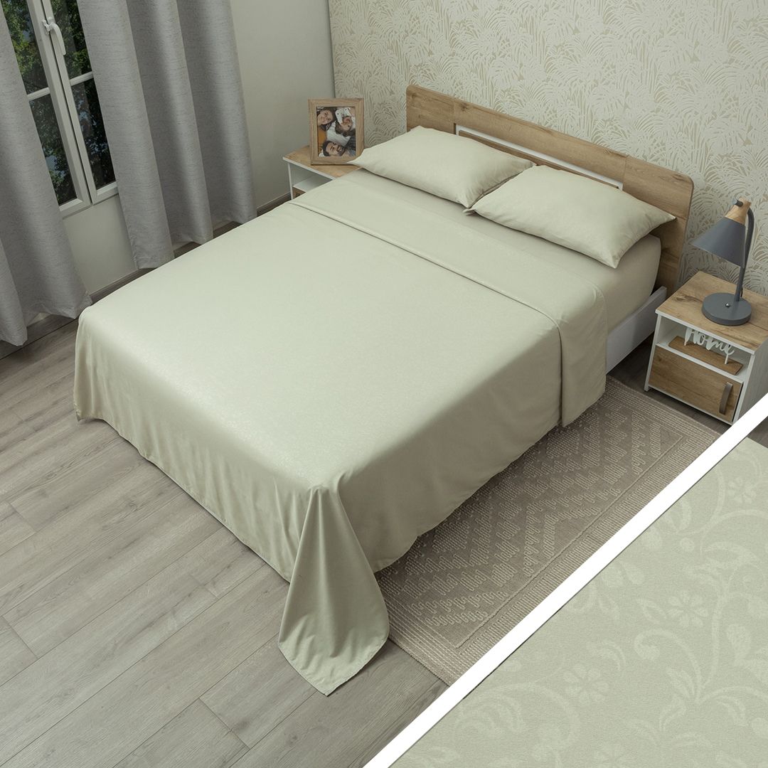 Juego De Sábana Monet Relieve Gris