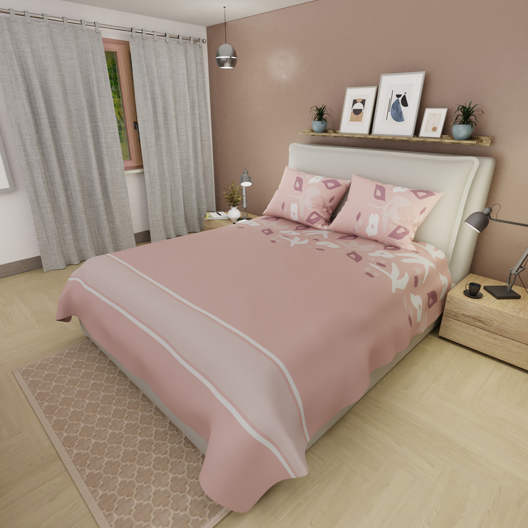 Juego de Sábanas de 250 Hilos Dulce Abstracción Rosa