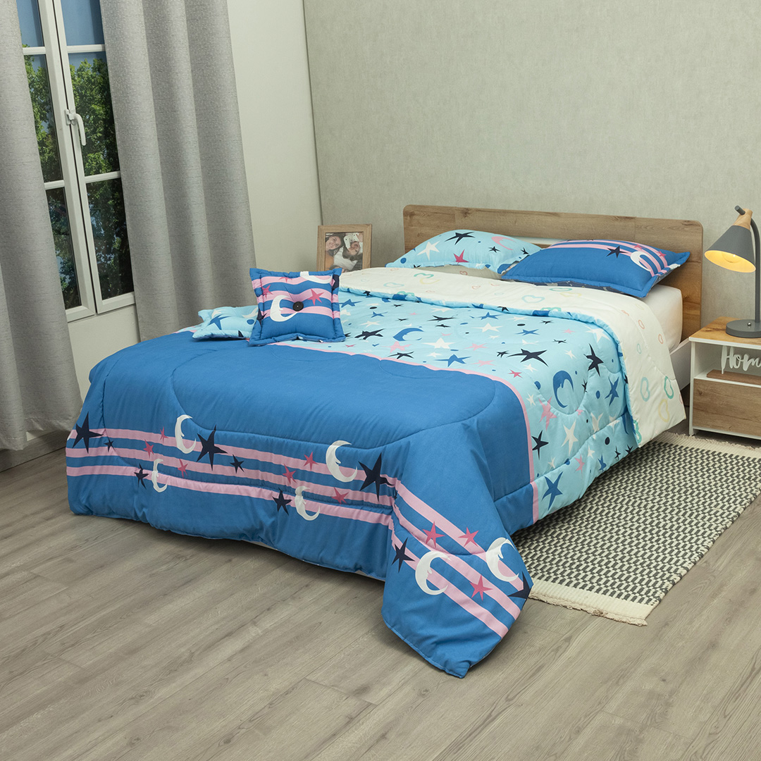 Cubrelecho Super Acolchado Universo Interior Azul