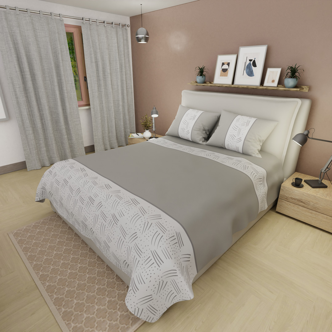 Juegos de Sábanas 250 Hilos Horizonte Ártico Gris