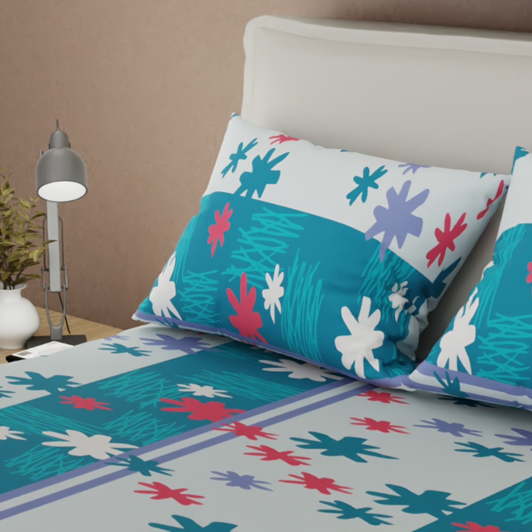 Sábana Ajustable Fantasía Floral Azul