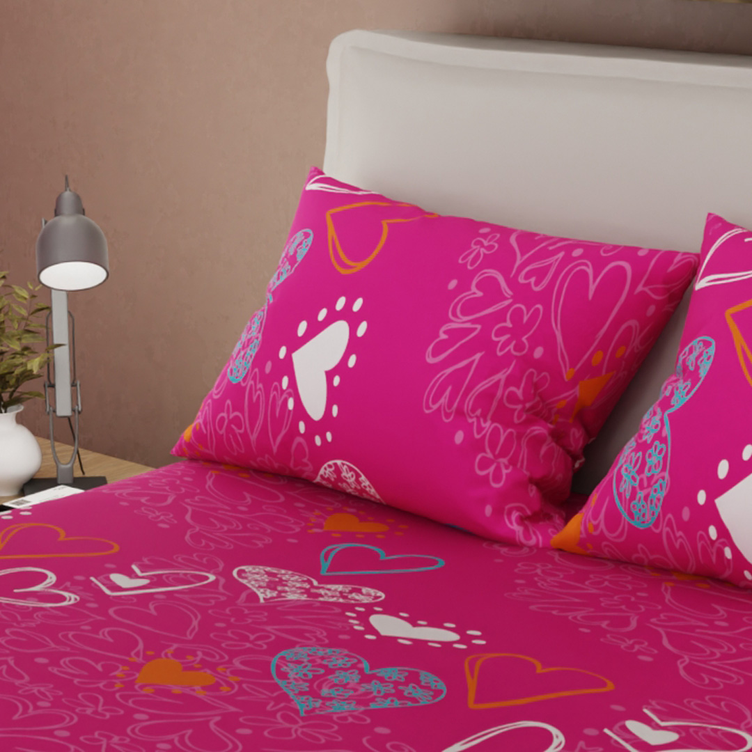 Juego de Sábanas Microfibra Suavizada Love & Color Fucsia