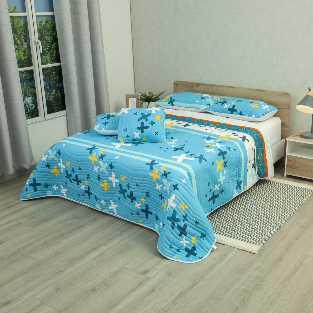 Cubrelecho Estampado Prensado Doble Faz Código X Urban