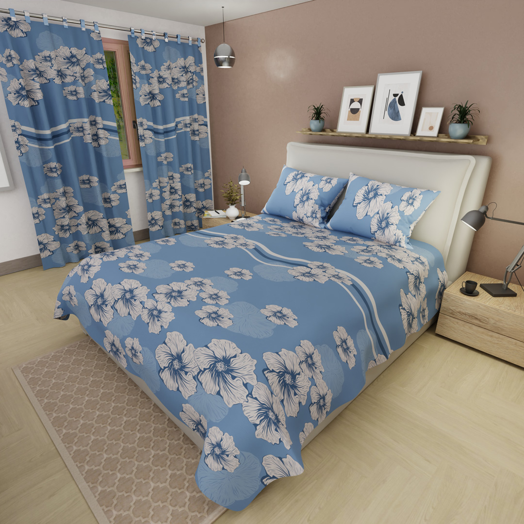 Juego de Sábanas Microfibra Suavizada Pureza de Cielo