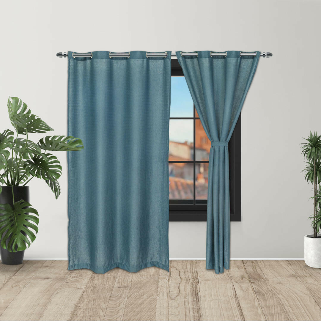 CORTINA RAMIA ARGOLLA ANCESTRAL AZUL PETRÓLEO