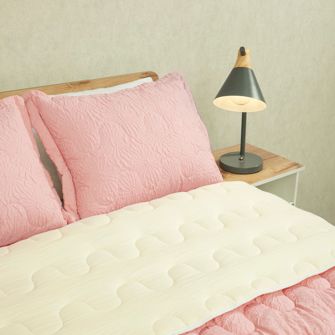 Cubrelecho Flora Rosado