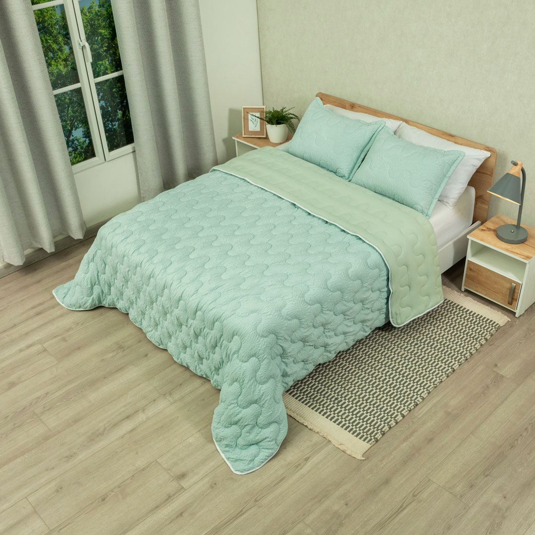 Cubrelecho Flora Verde