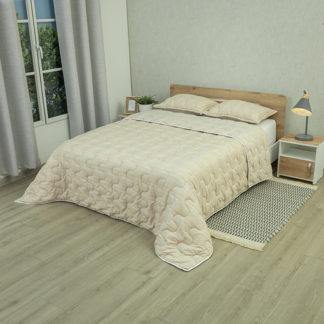 Cubrelecho Superacolchado Equilibrio Beige