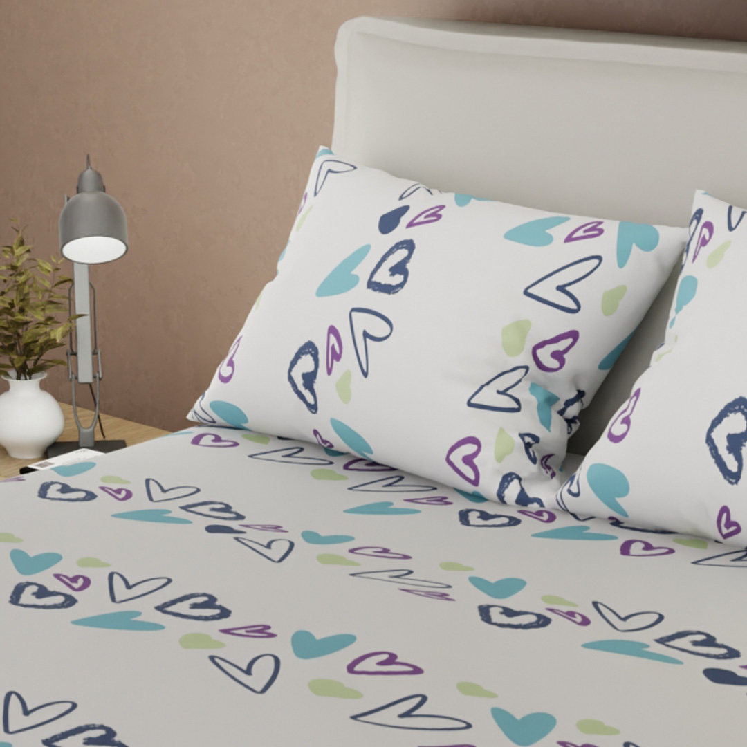 Juego De Sábanas 180 Hilos Soft Shapes Azul