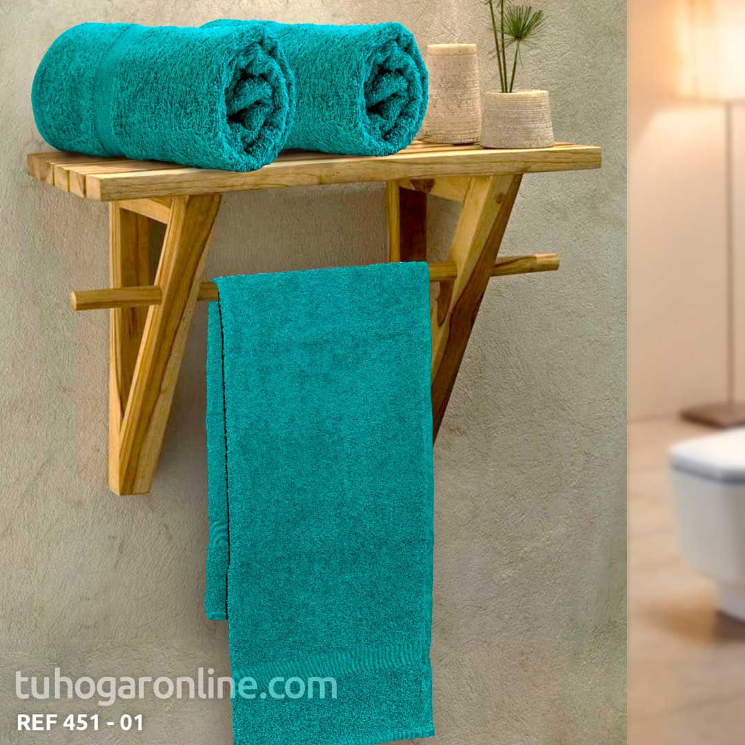 TOALLA SOLO FONDO VERDE JADE MANOS 40X70