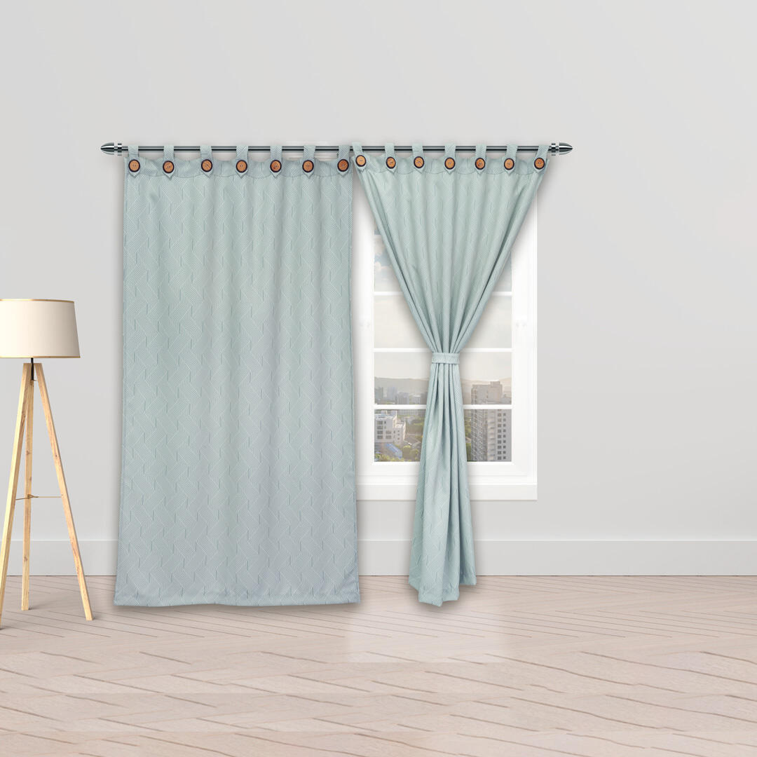 CORTINA BLACKOUT CUBISTA BOTÓN GRIS