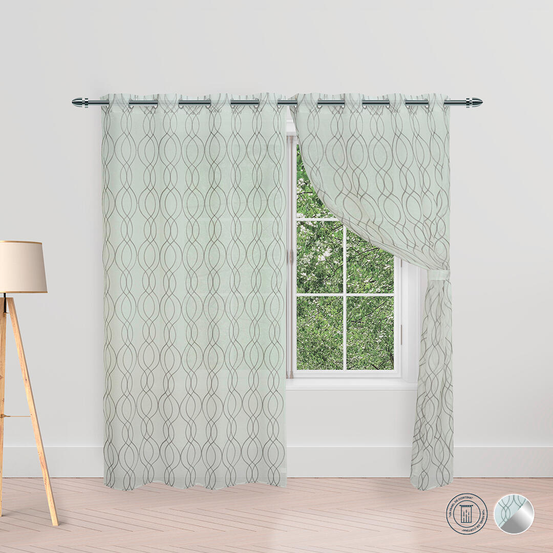 CORTINA VELO MARGARITA ARGOLLA GRIS 