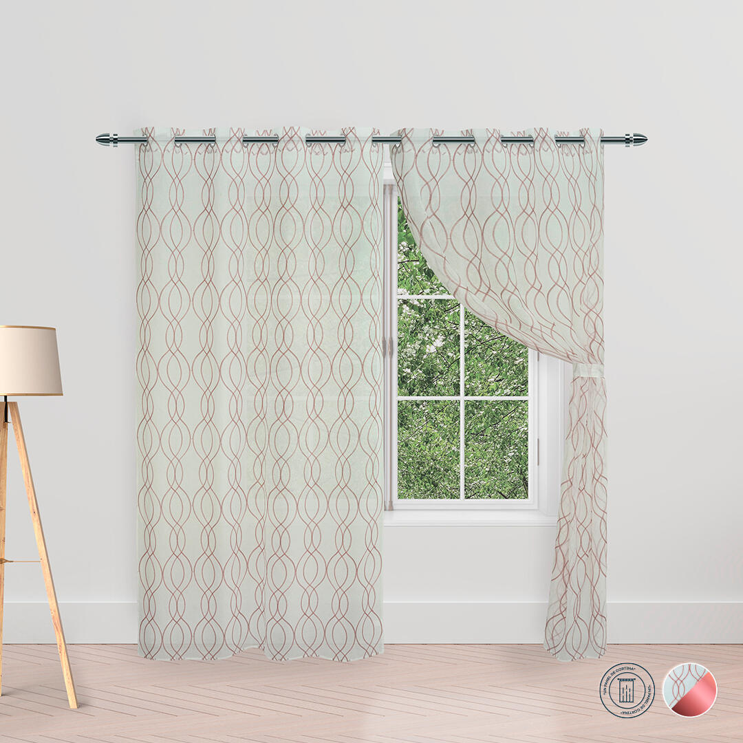 CORTINA VELO MARGARITA ARGOLLA ROSADO