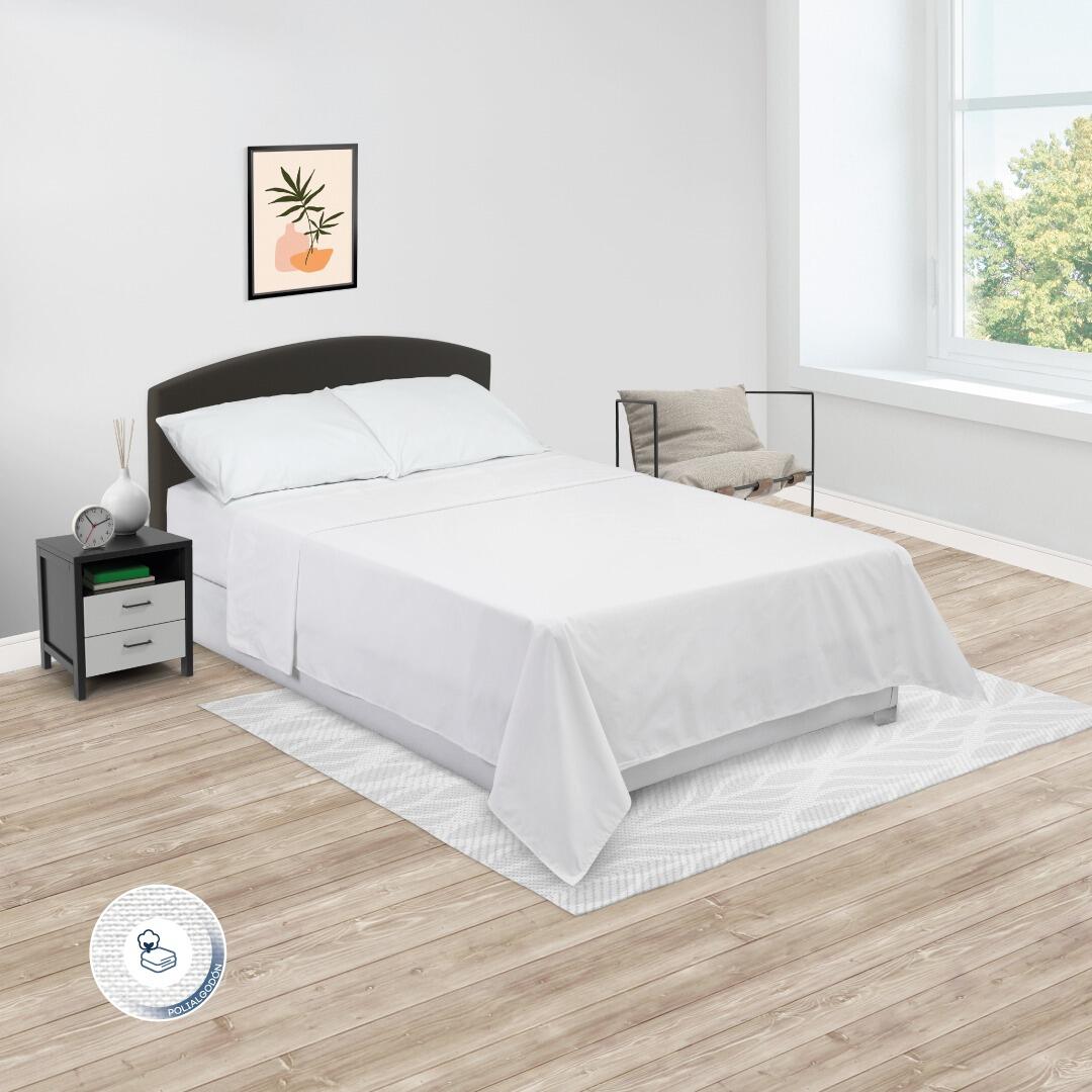 JUEGO DE SABANA 180 HILOS BLANCA